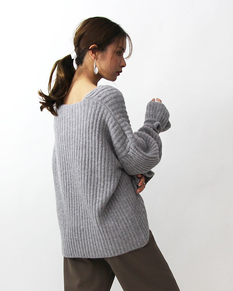 rib button knit
