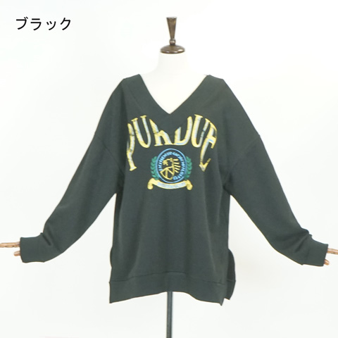 Plunging・neck・pullover